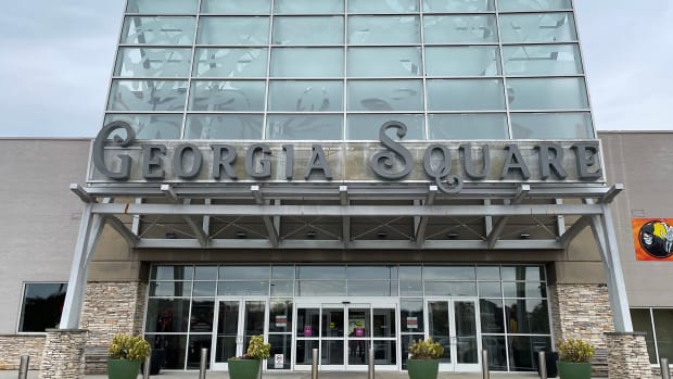 The main entrance of Georgia Square Mall in Athens, Ga. on Friday, Nov. 10, 2023.  